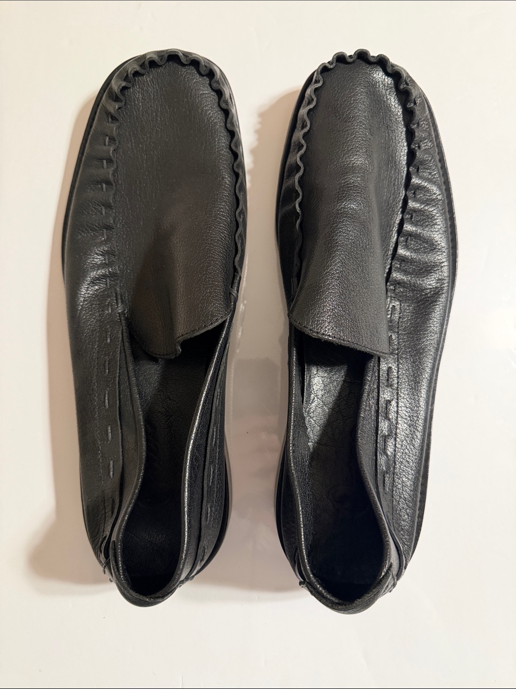 Ortac Men's Black Leather Slip-On Loafers Made In Italy Size 10.5 Like New